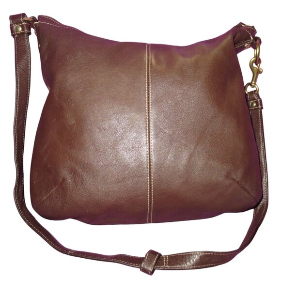 Coach 2012 Penelope in a rich brown supple leather & turn lock front flap - Picture 2 of 13